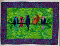 Birds on a wire appliqué for wall hanging
